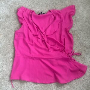 Pink chiffon ruffle top
